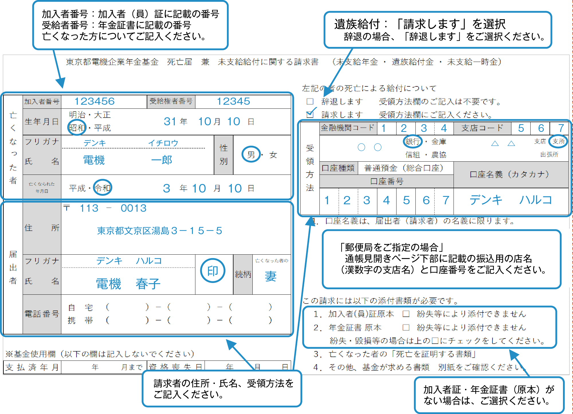 遺族給付金(一時金)を請求するとき